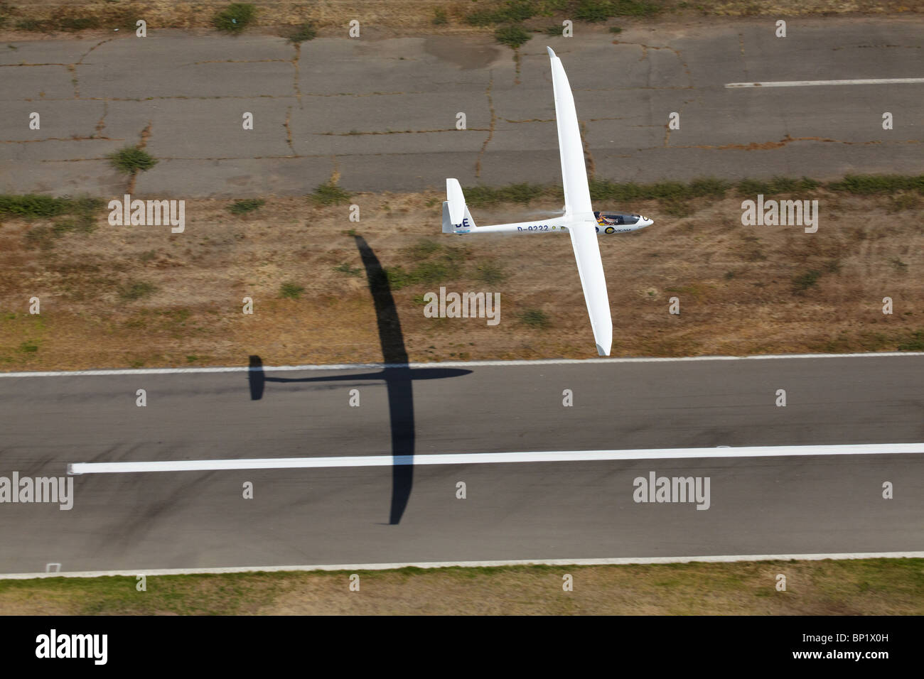Glider (Germany), Racing in FAI World Sailplane Grand Prix, Landing at Vitacura Airfield, Santiago Chile, South America Stock Photo