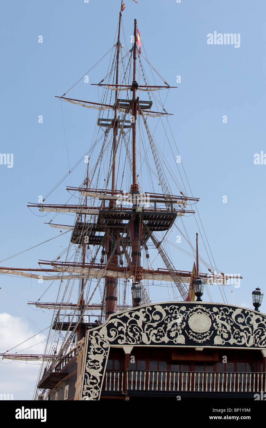 Old Square Rigged Sailing Ship High Resolution Stock Photography and