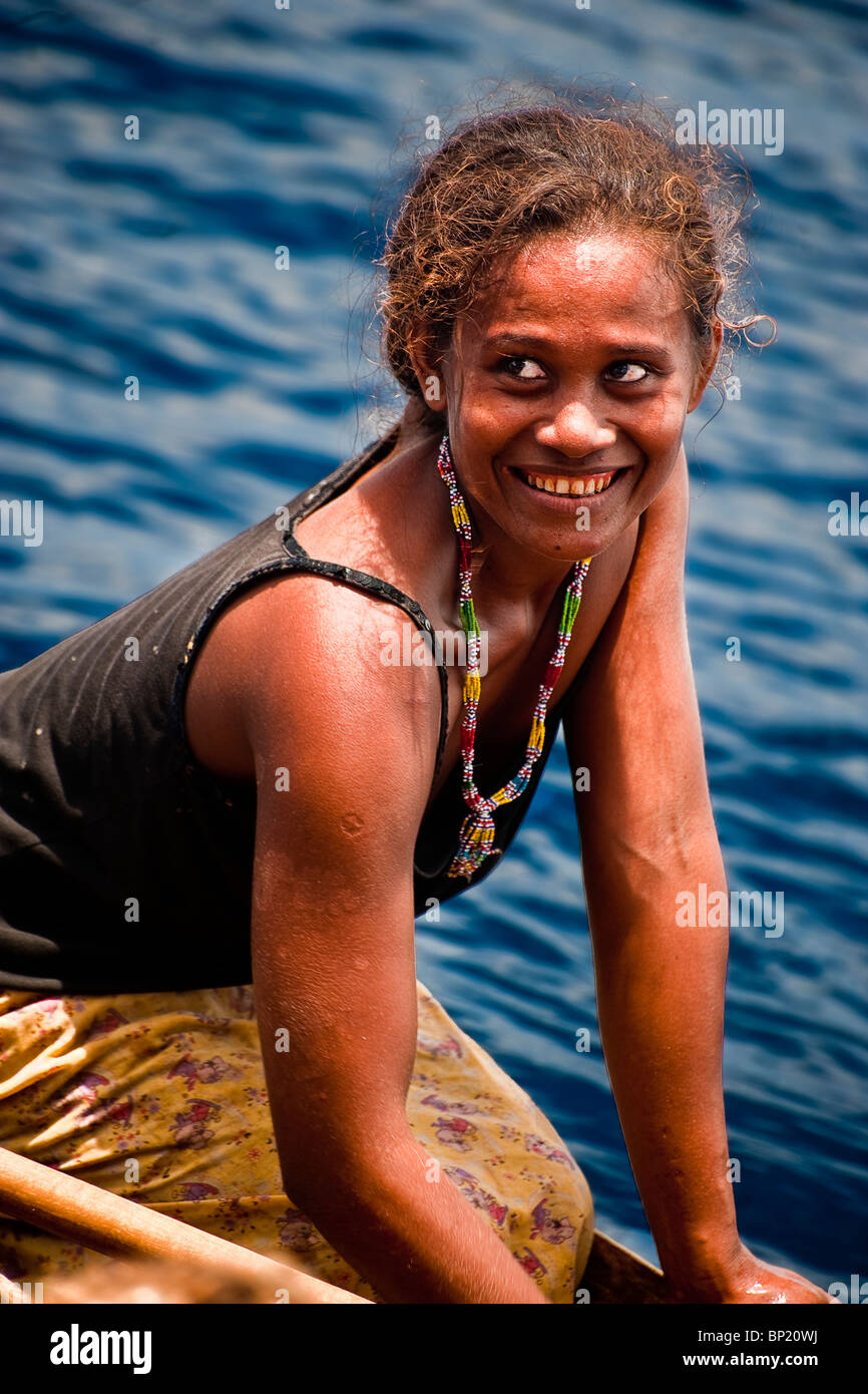 Local Solomon Islander, Pacific Ocean, Solomon Islands Stock Photo