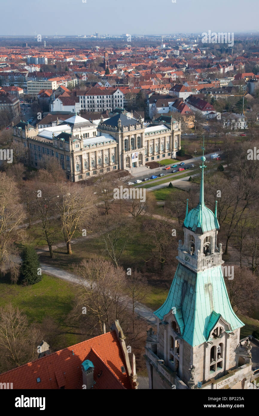 VIEW FROM THE NEW TOWN HALL BUILDING TO STATE MUSEUM, HANOVER, LOWER SAXONY, GERMANY Stock Photo