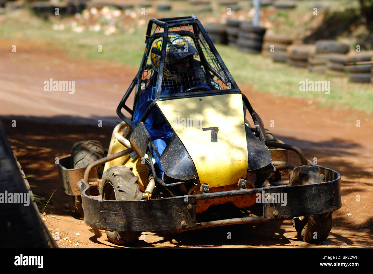 Male Adult driving a off road cart Stock Photo