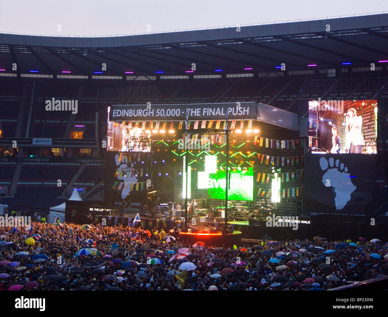 At the Live8 concert in Murrayfield, Edinburgh, timed to lobby the G8