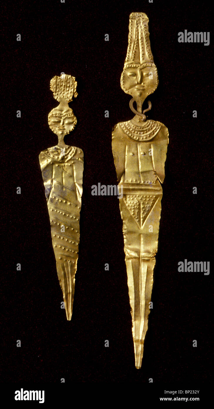 101. GOLD ASTRATES FOUND AT GEZER, CA. 14TH. C. BC ' Stock Photo