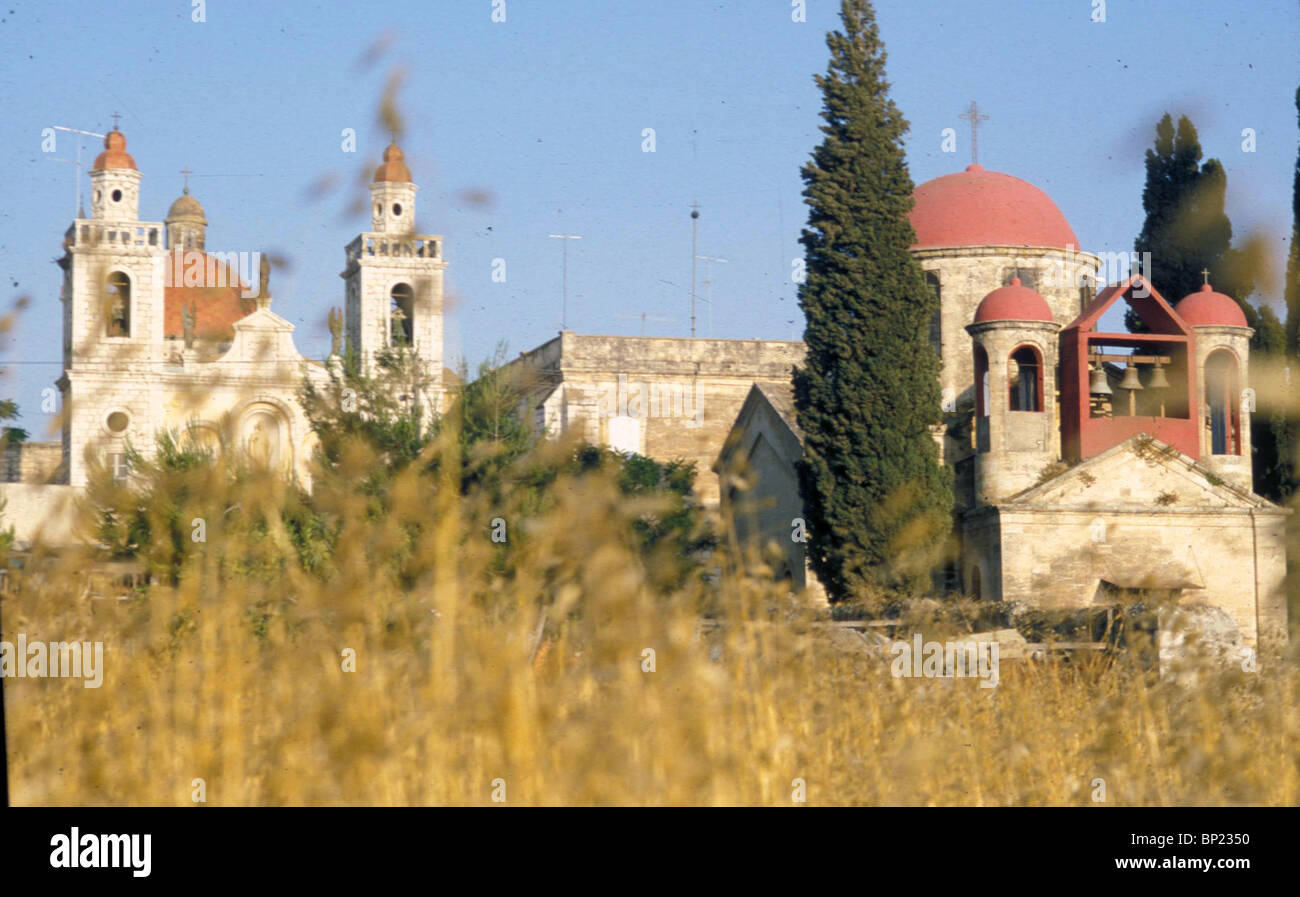 121. CANA - THE CHURCH WHERE THE MIRACLE OF WINE OCCURED. Stock Photo