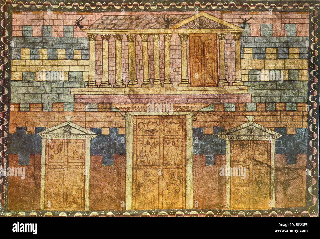 193. THE TEMPLE OF SOLOMON. WALL PAINTING FROM THE DURA EUROPOS, A 3RD. C. SYNAGOGUE IN TODAY'S IRAQ Stock Photo