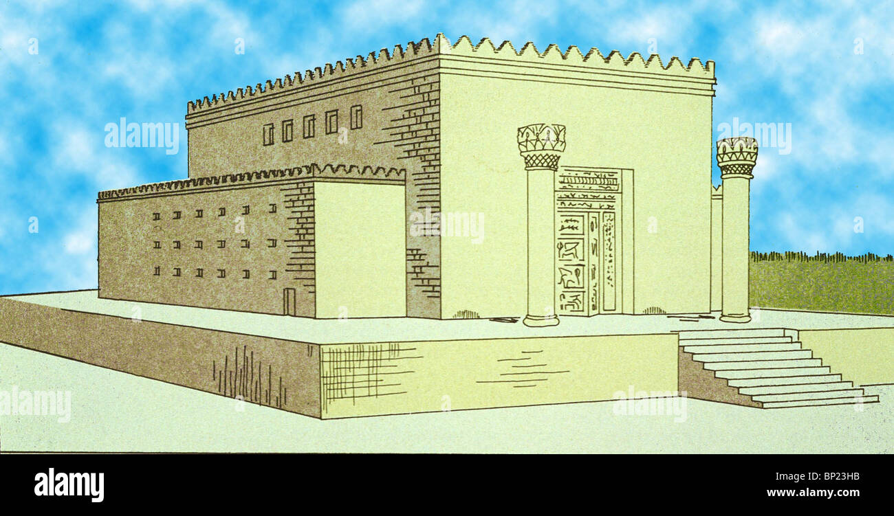215. DRAWING OF THE RECONSTRUCTION OF SOLOMON'S TEMPLE BUILT IN THE 9TH. C.  BC Stock Photo - Alamy