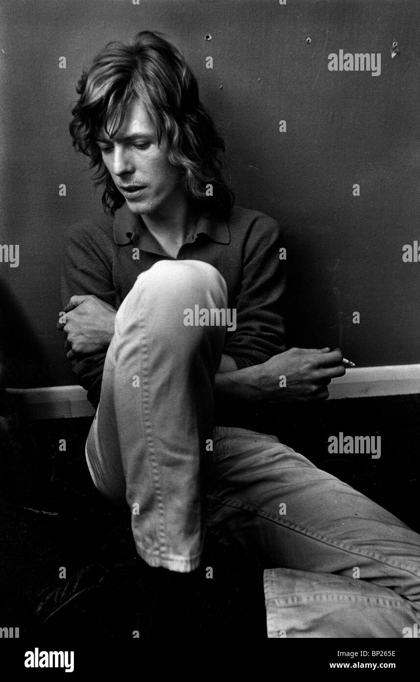 interview with rock star David Bowie at Trident Studios in St Martins Lane in London in May 1970 Stock Photo
