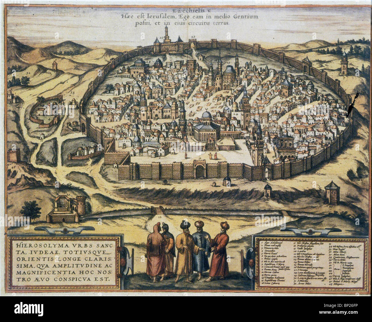 1068. JERUSALEM, BY G. BRAUM, 1588 Stock Photo