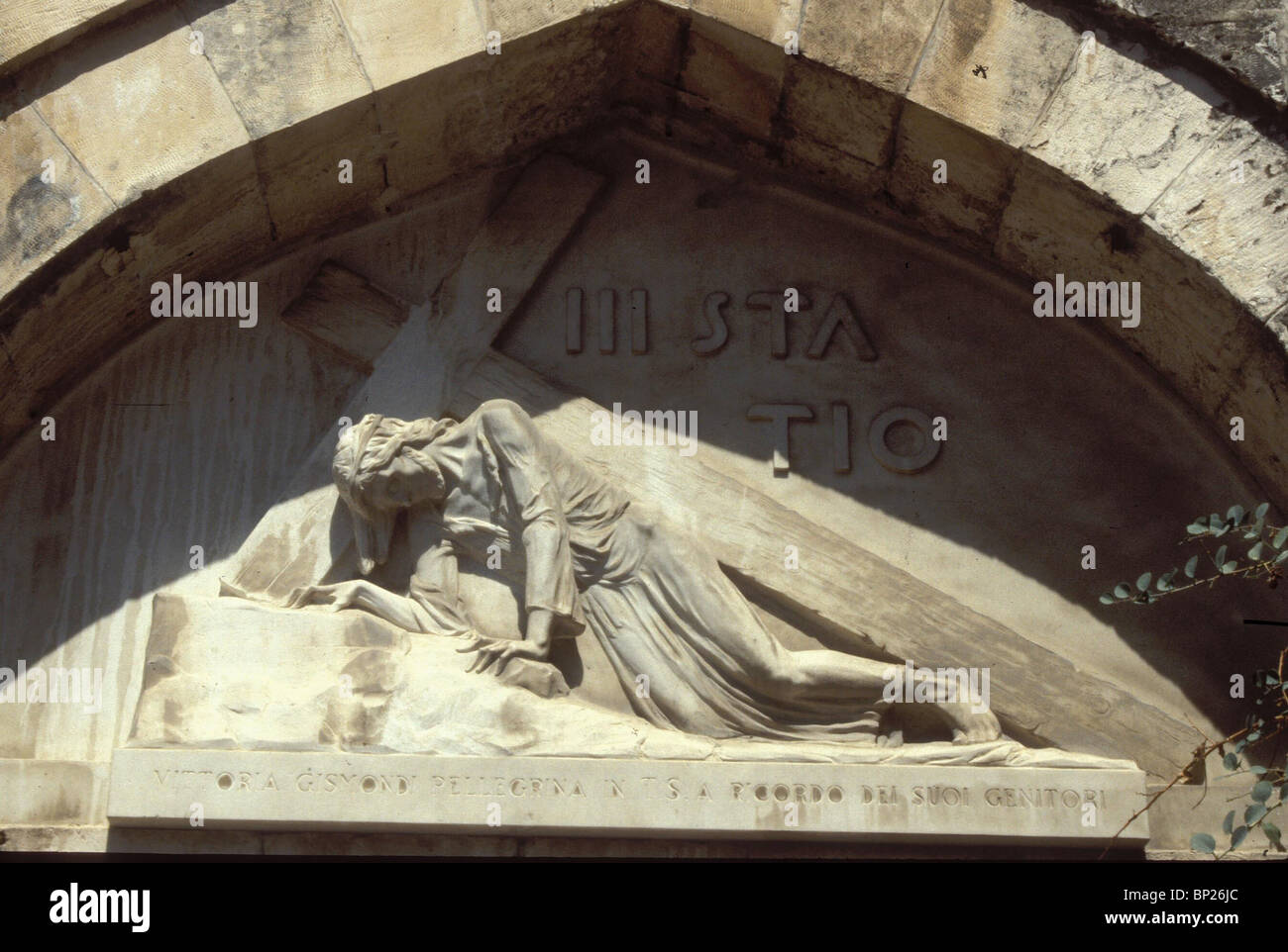 1125. VIA DOLOROSA, III. STATION, COMMEMORATES CHRIST'S FIRST FALL WHILE CARRYING THE CROSS Stock Photo