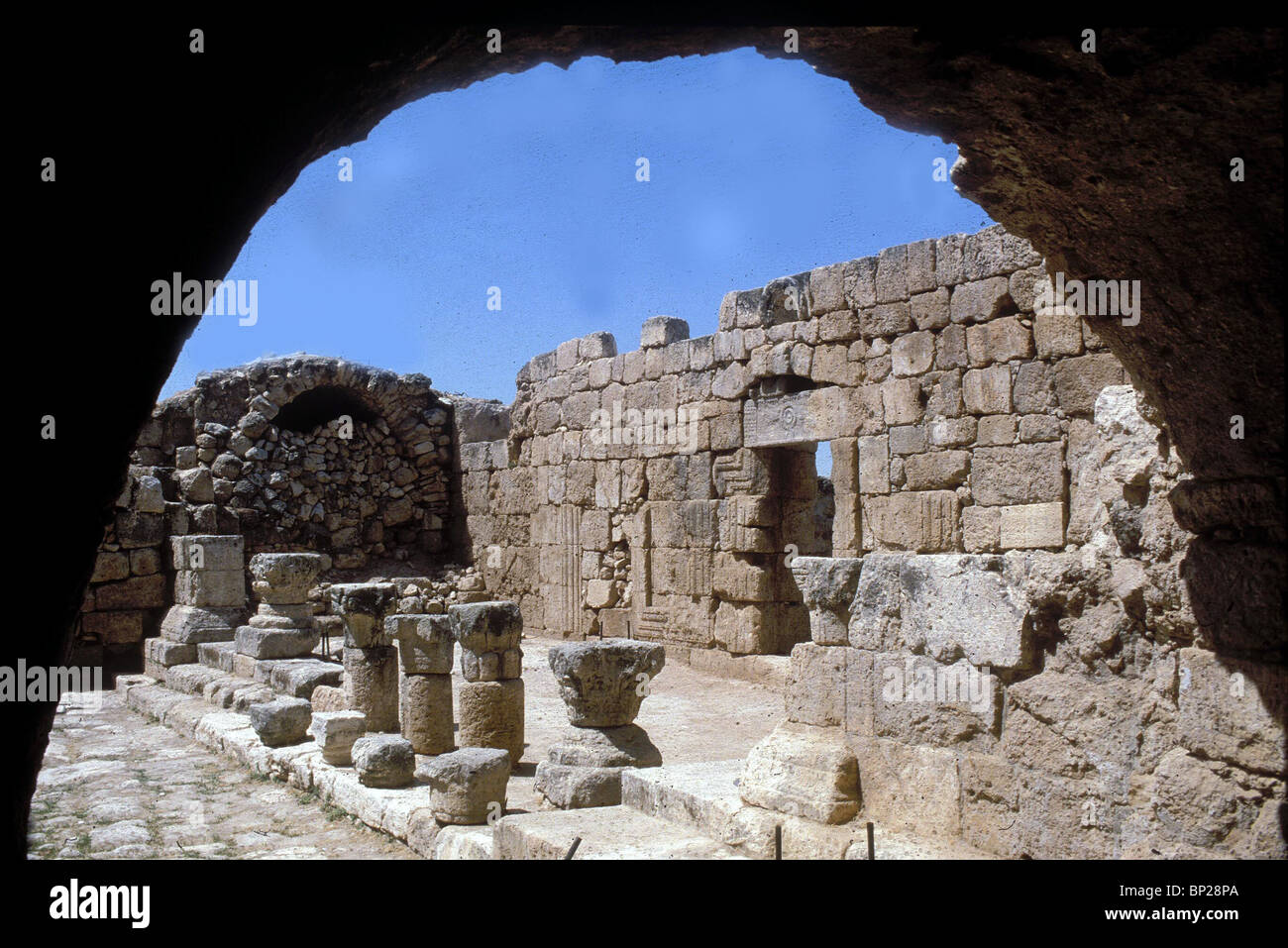 2267. ESHTAMOA SYNAGOGUE DATING FROM THE 5 - 6TH. C. A.D. LOCATED IN THE VILLAGE OF ESHTAMOA NEAR HEBRON Stock Photo