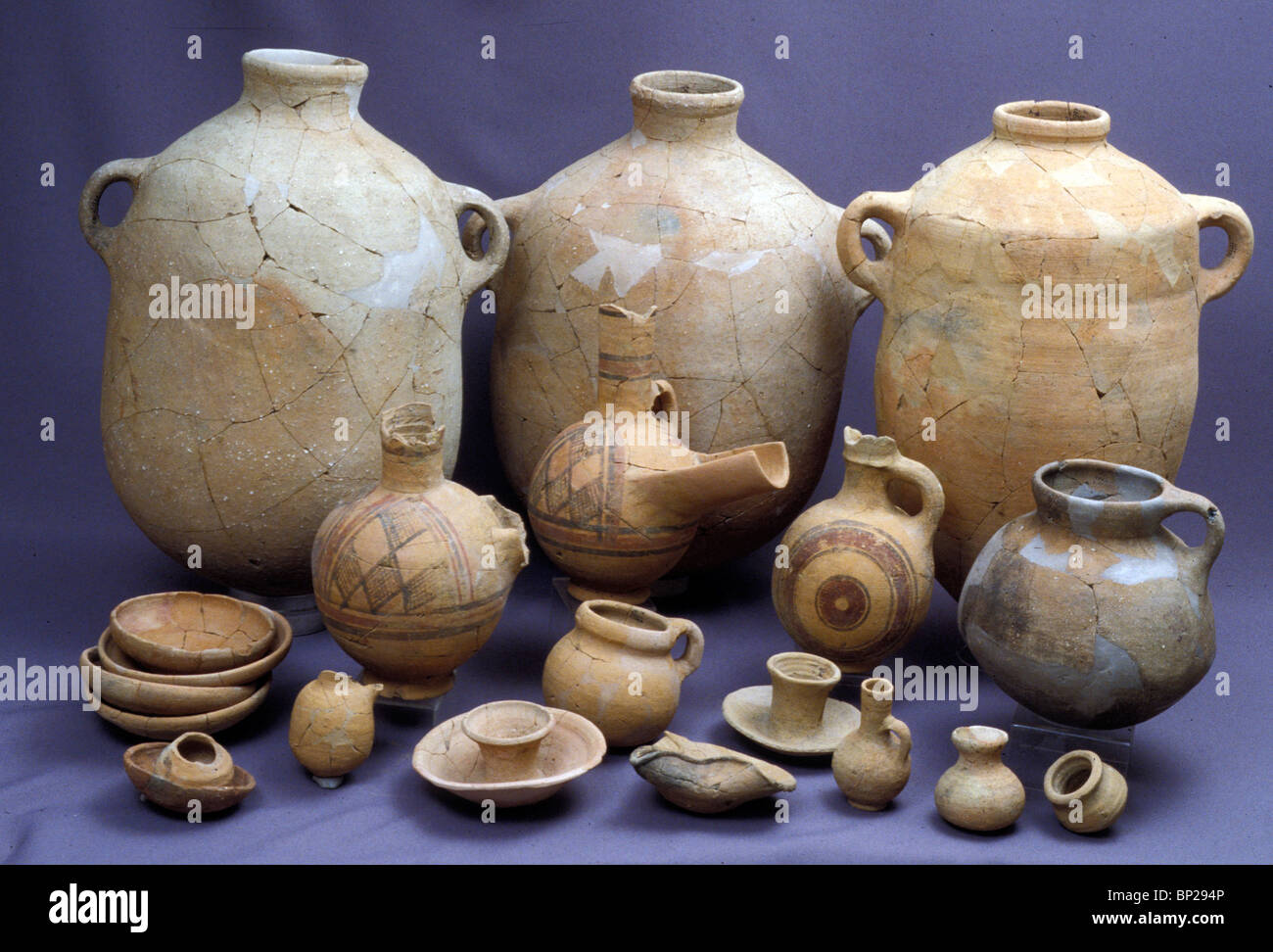 2627. CNAANITE PERIOD POTTERY DATING FROM 12 - 10TH. C. BC. Stock Photo