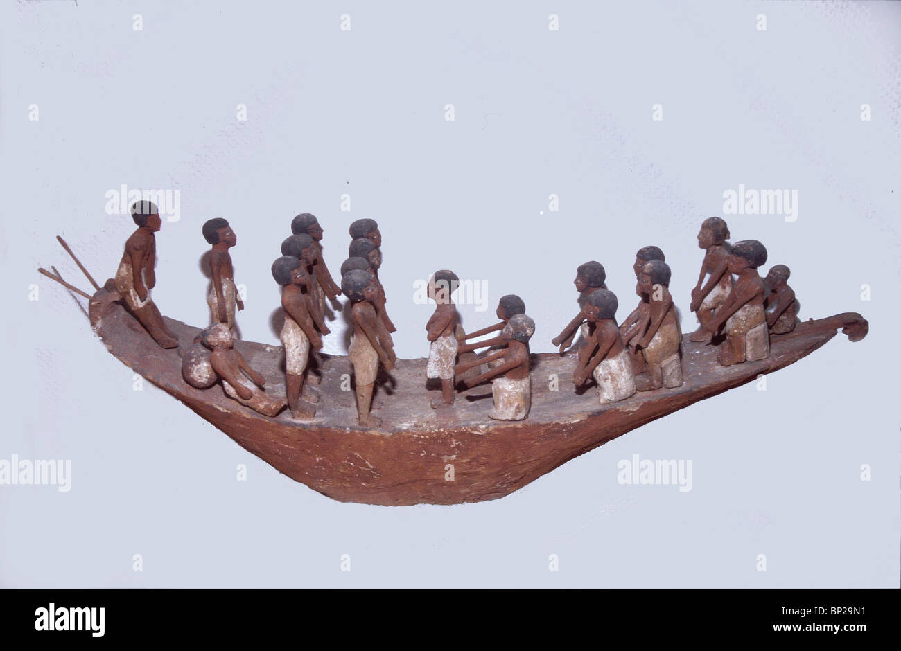 3196. ANCIENT MODEL OF AN EGYPTIAN RIVER BOAT FROM THE OLD KINGDOM Stock Photo