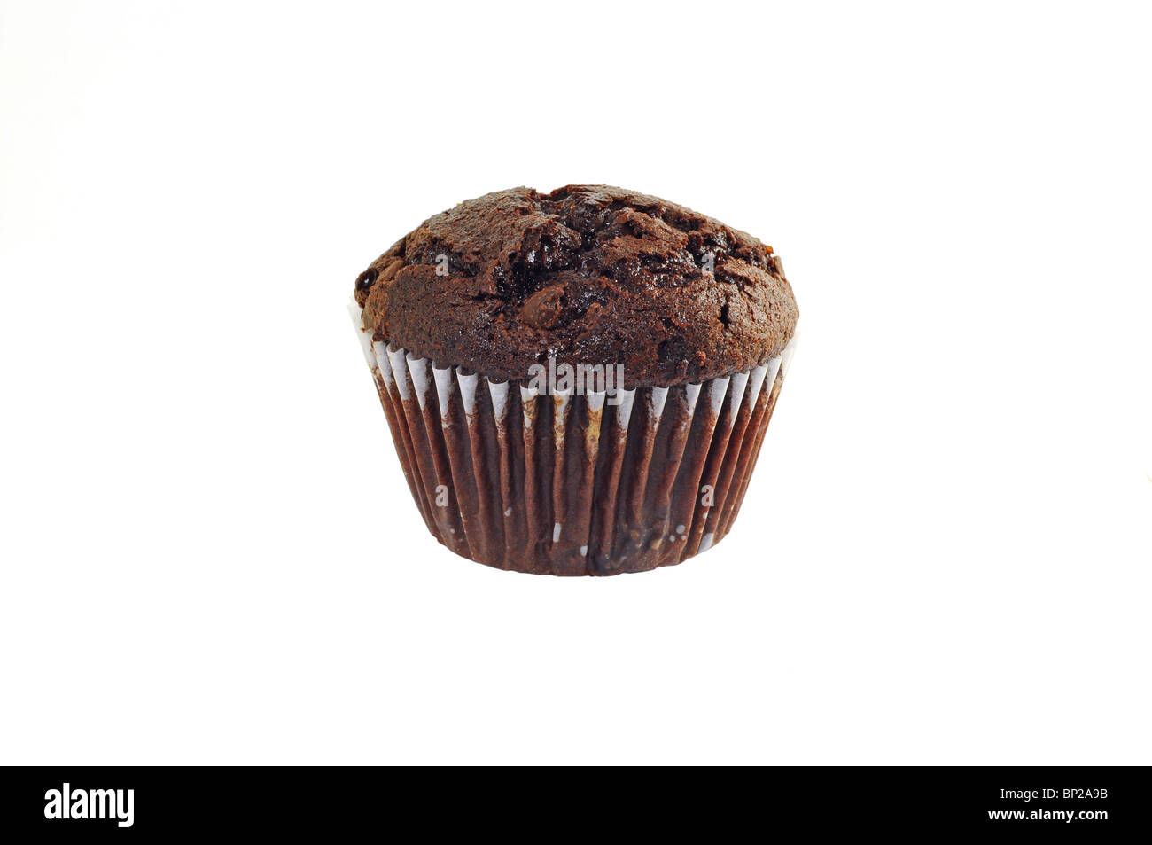 Chocolate muffin isolated on white background Stock Photo