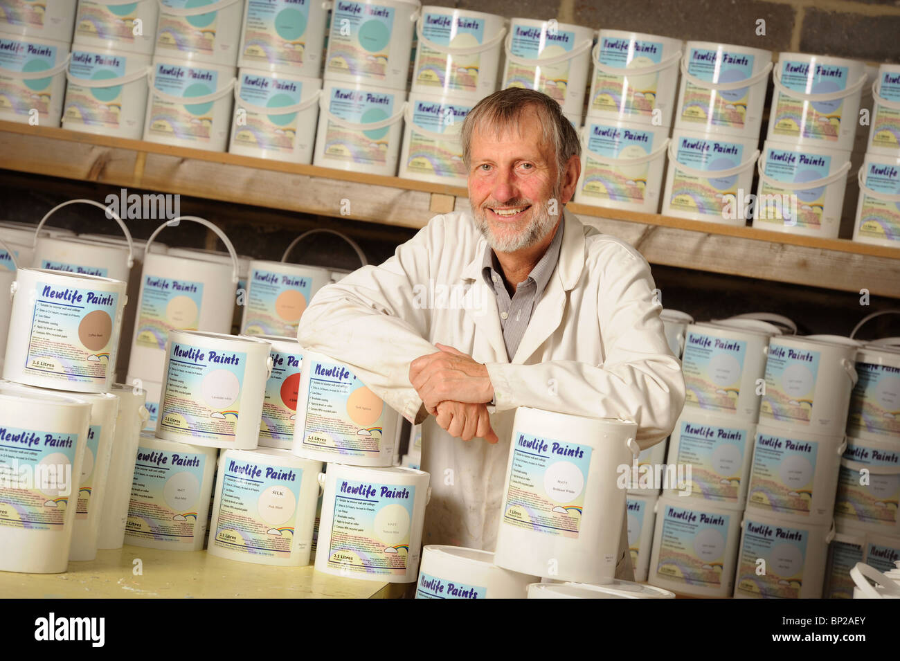 Paint chemist Keith Harrison who has developed a paint recycling