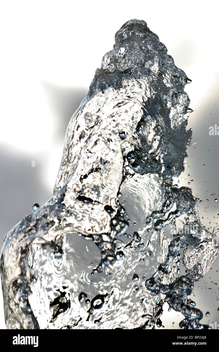 Water on the surface of a fountain, reflecting the light like a crystal, Somerset House, London, UK. Stock Photo