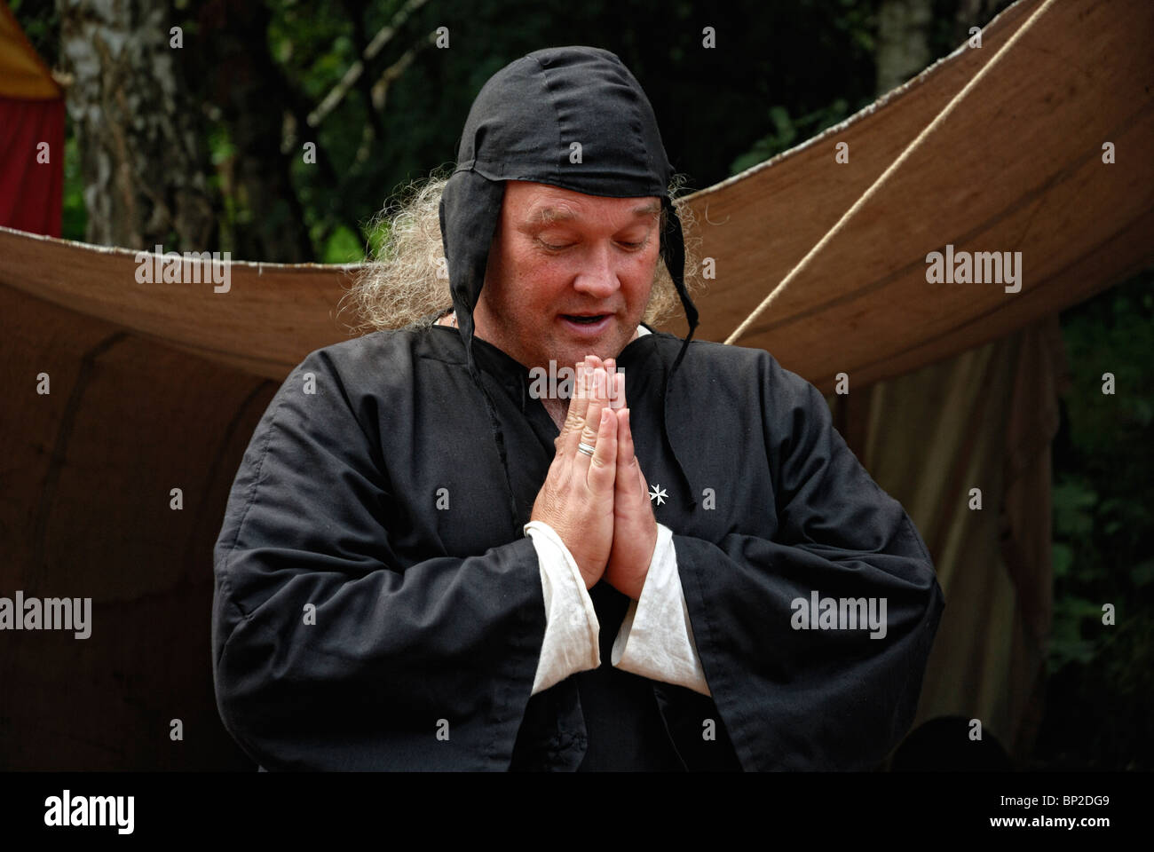 medieval monk/priest Robinhood festival 2010 england uk Stock Photo Alamy