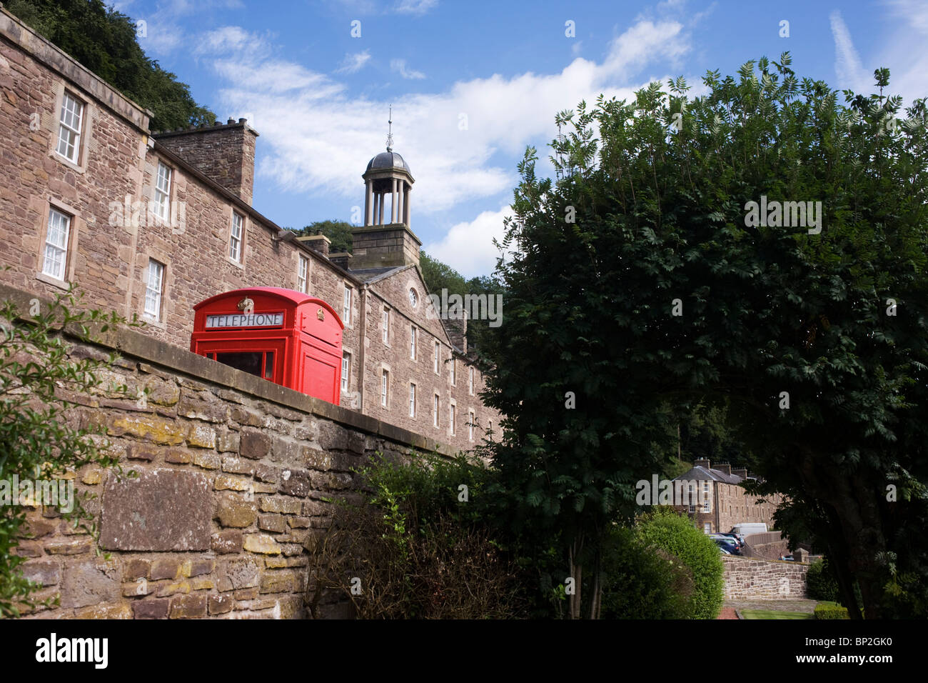 Terraced mill workers' homes at New Lanark, the industrial revolution