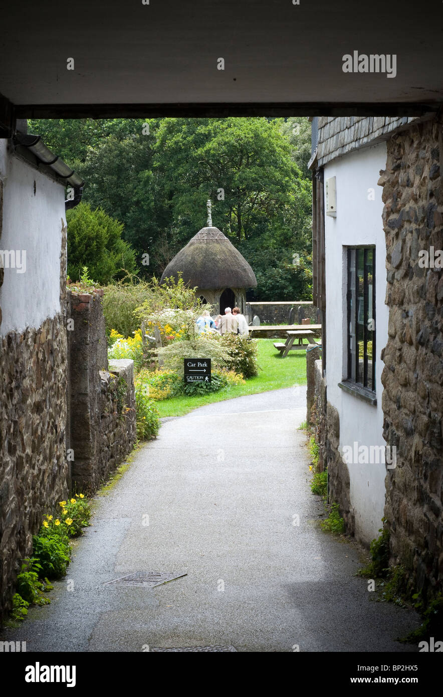 Finches Foundry,Sticklepath,Devon,Summer house,Thatch Stock Photo Alamy