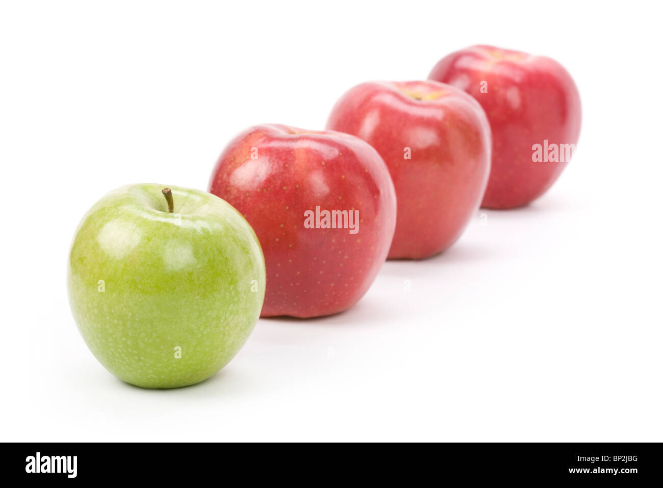 Green Apple red apple with white background, close up shot Stock Photo ...