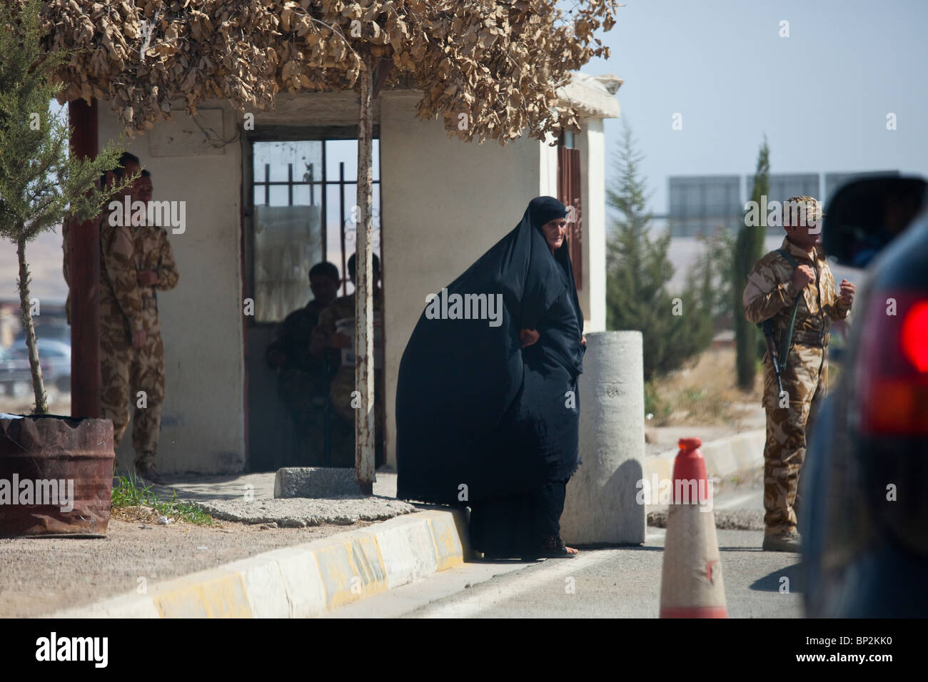 Checkpoint in Iraqi Kurdistan, Iraq Stock Photo