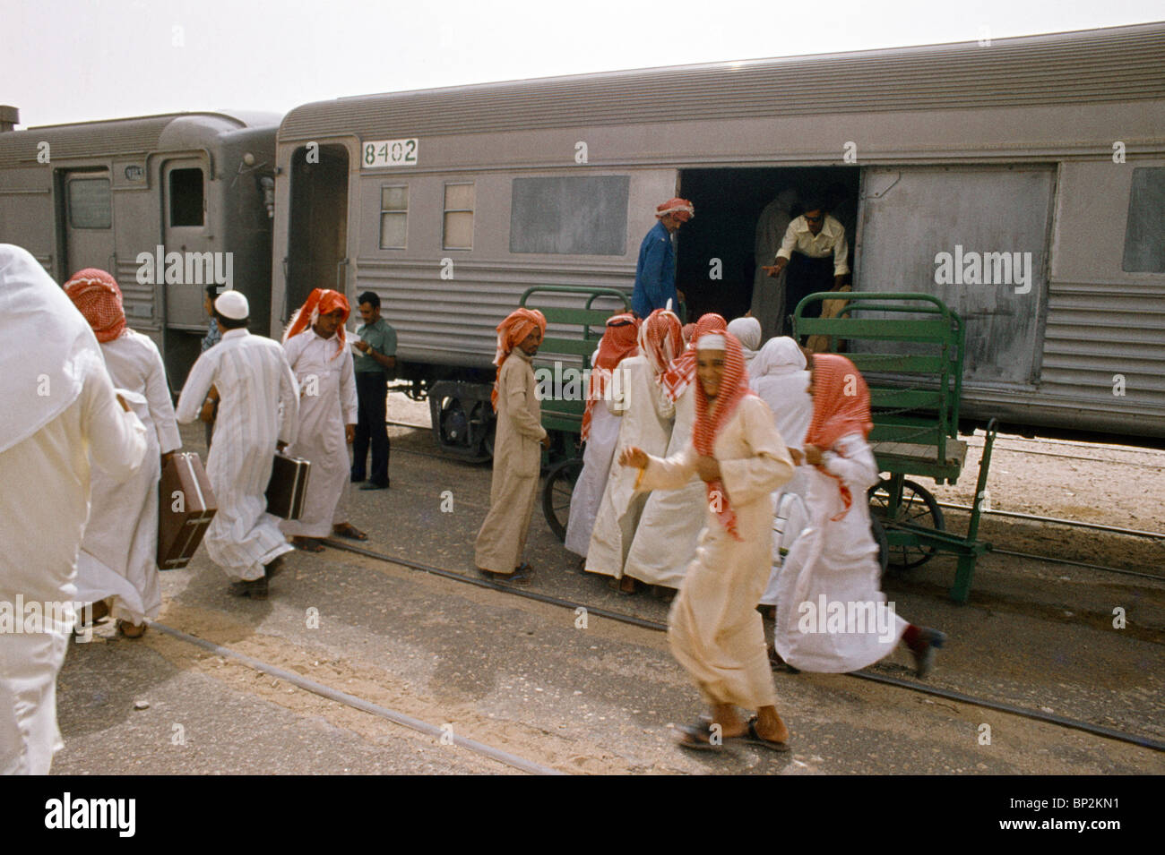 Saudi Arabia Alhofuf Railway Station Loading Train Stock Photo