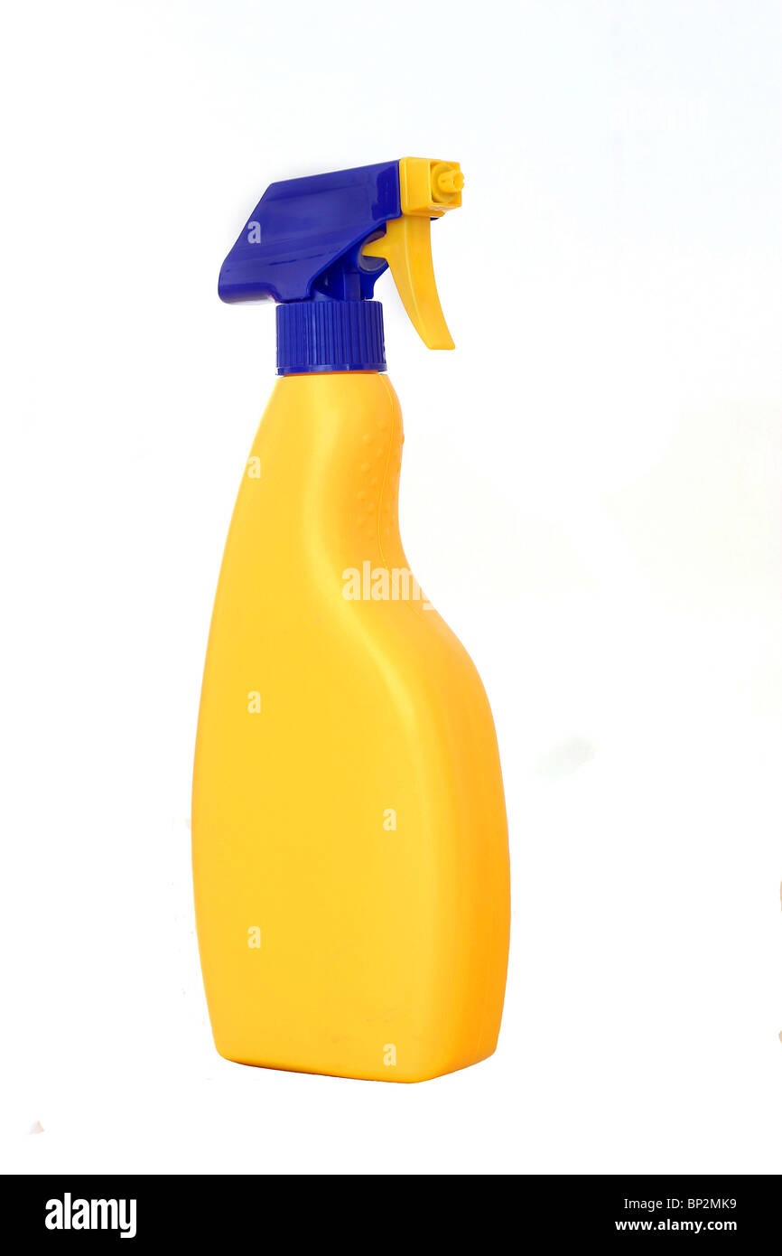 Yellow bathroom cleaner spray bottle Stock Photo Alamy