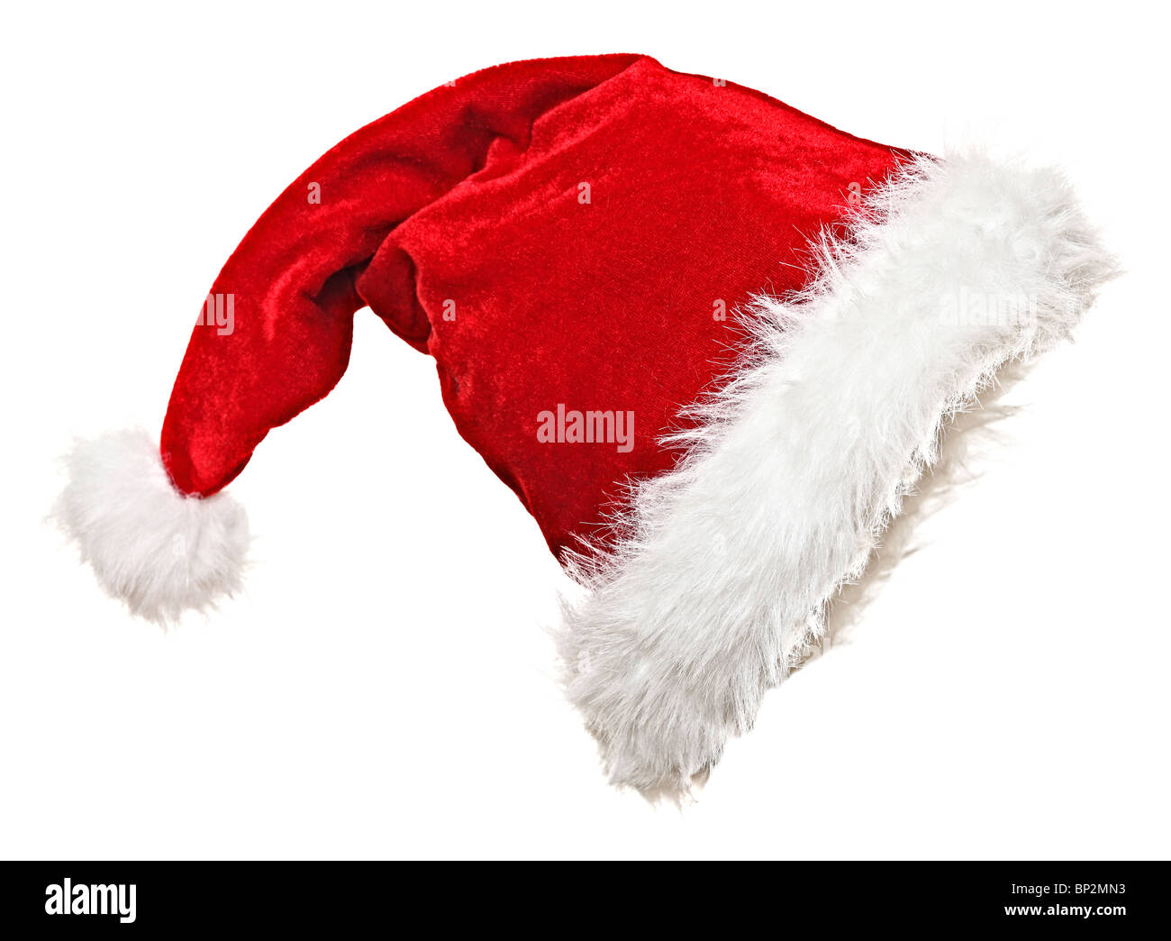 traditional santa claus hat on white background Stock Photo - Alamy