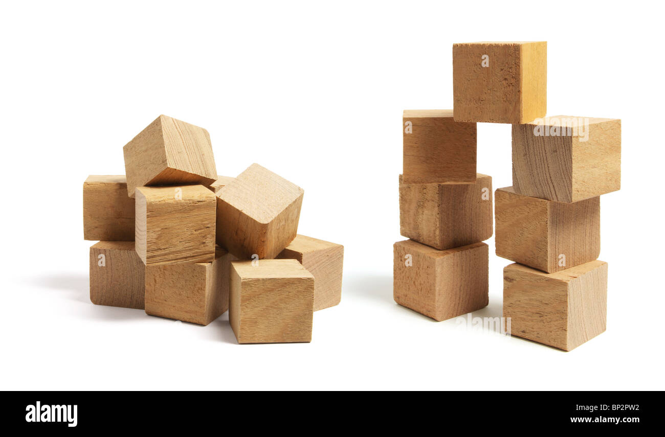 Stacks of Wooden Blocks Stock Photo Alamy