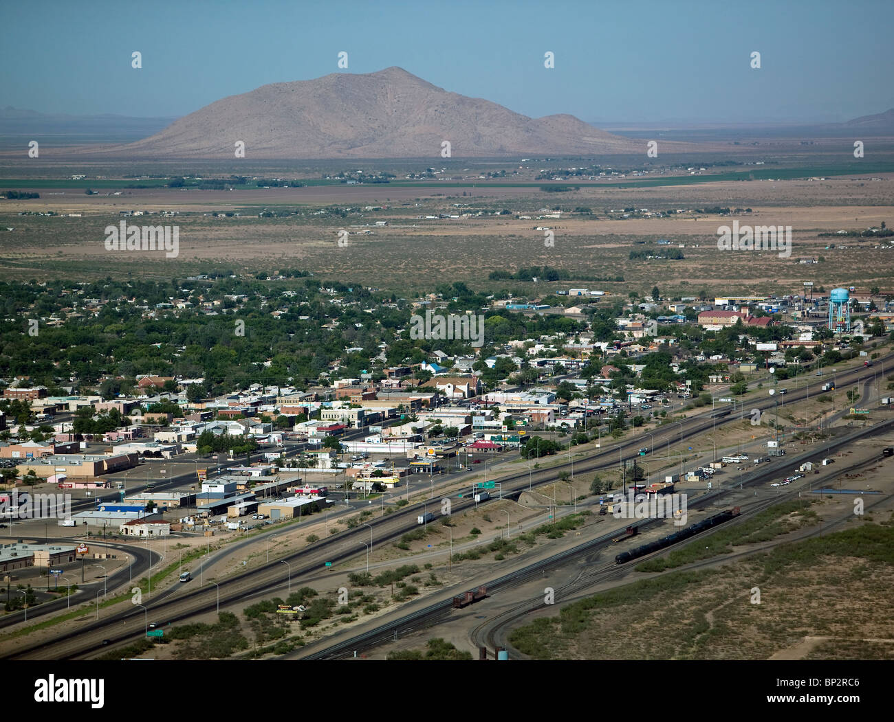 aerial view above Deming New Mexico Stock Photo
