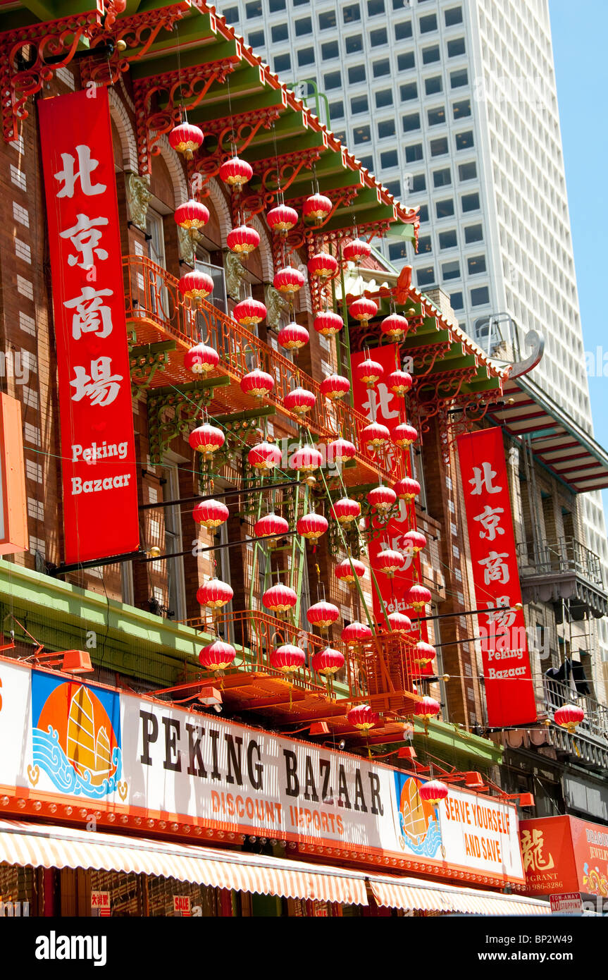 San Francisco: Lanterns in Chinatown Grant Avenue. Photo copyright Lee Foster. Photo # casanf104299 Stock Photo