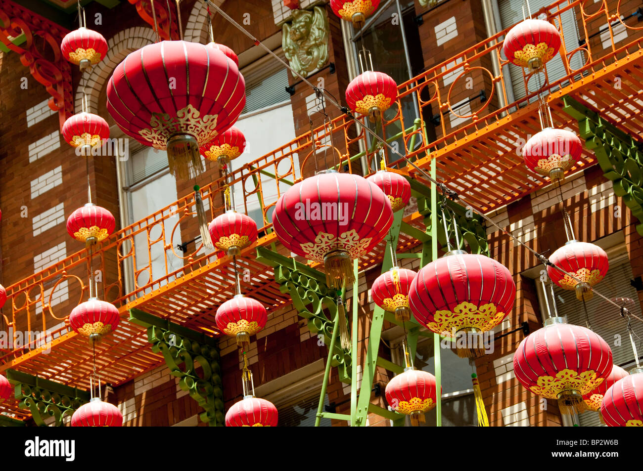 San Francisco: Lanterns in Chinatown Grant Avenue. Photo copyright Lee Foster. Photo # casanf104306 Stock Photo