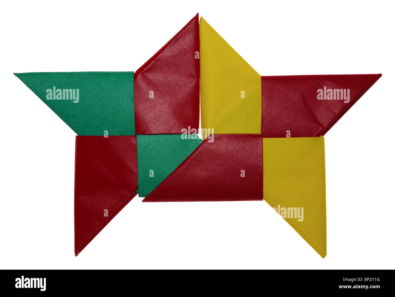 https://c8.alamy.com/comp/BP2Y1G/green-red-and-yellow-origami-shuriken-ninja-stars-BP2Y1G.jpg