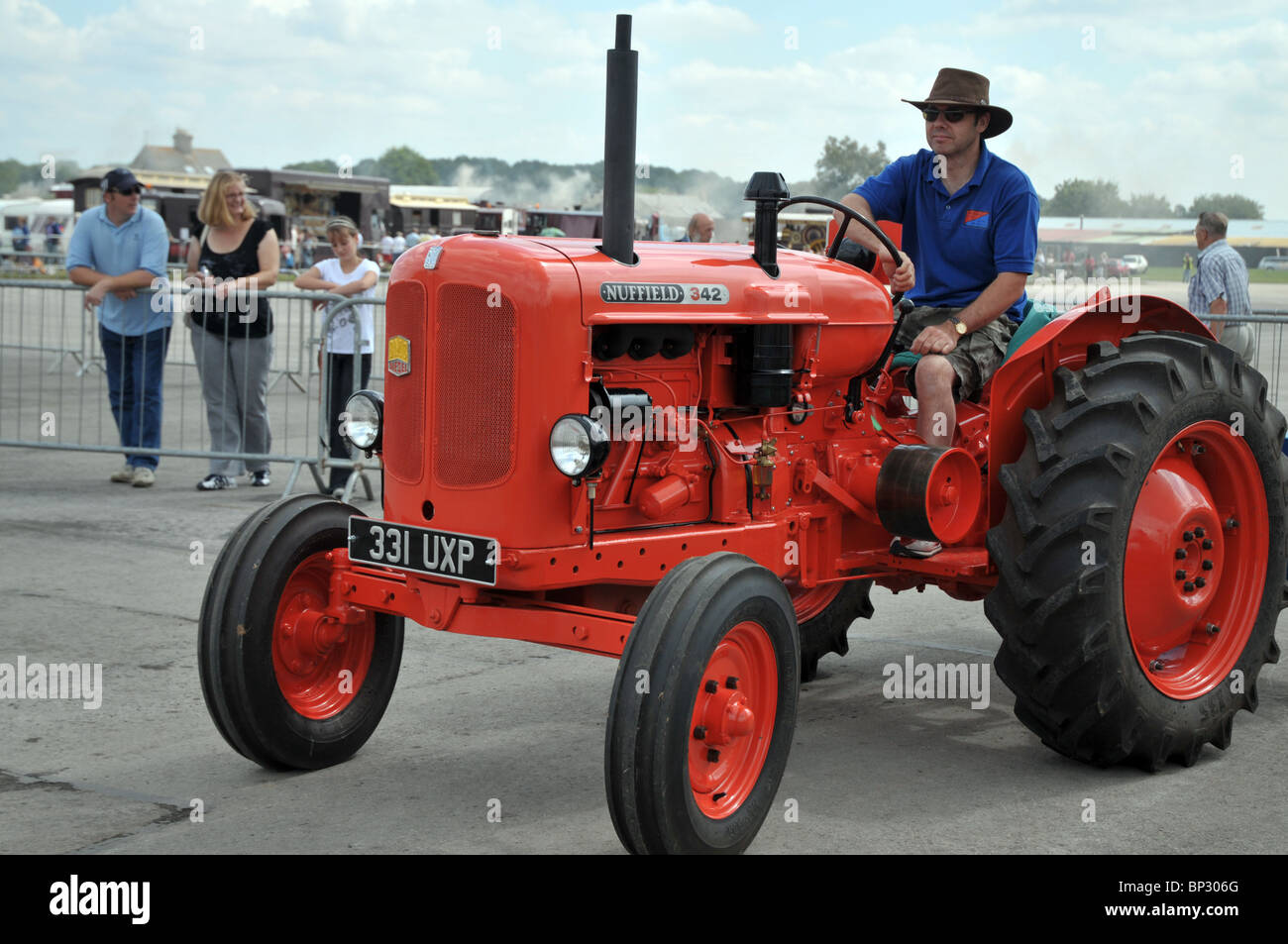 a classic tractor on display in the show ring at the kemble steam rally 2010 Stock Photo