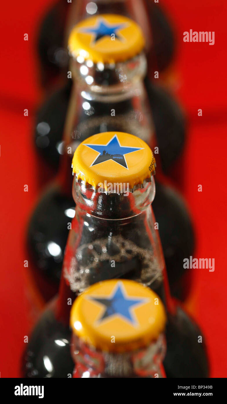 Newcastle Brown Ale bottles.  Picture by James Boardman. Stock Photo