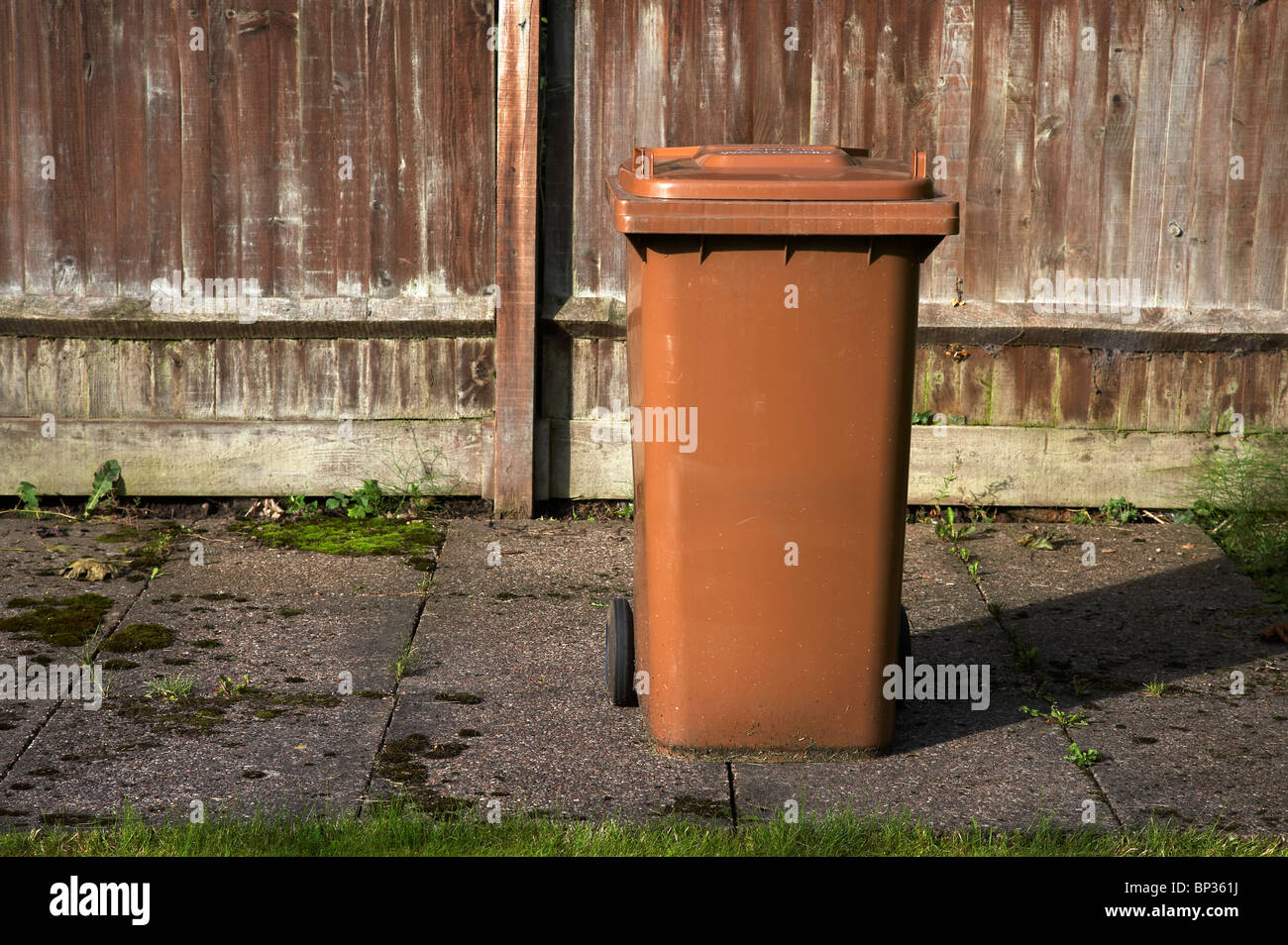 Brown garden waste bin Stock Photo Alamy