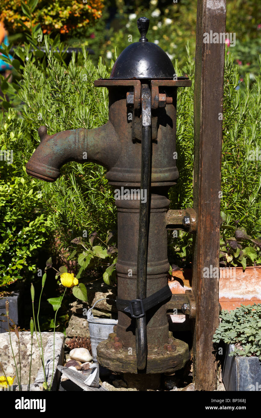 Old water pump feature in garden at Cerne Abbas, Dorset Stock Photo Alamy