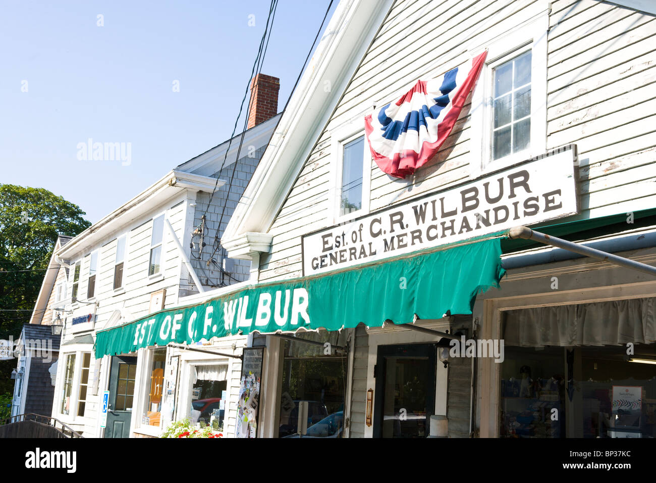 Storefronts in downtown Little Compton Stock Photo Alamy