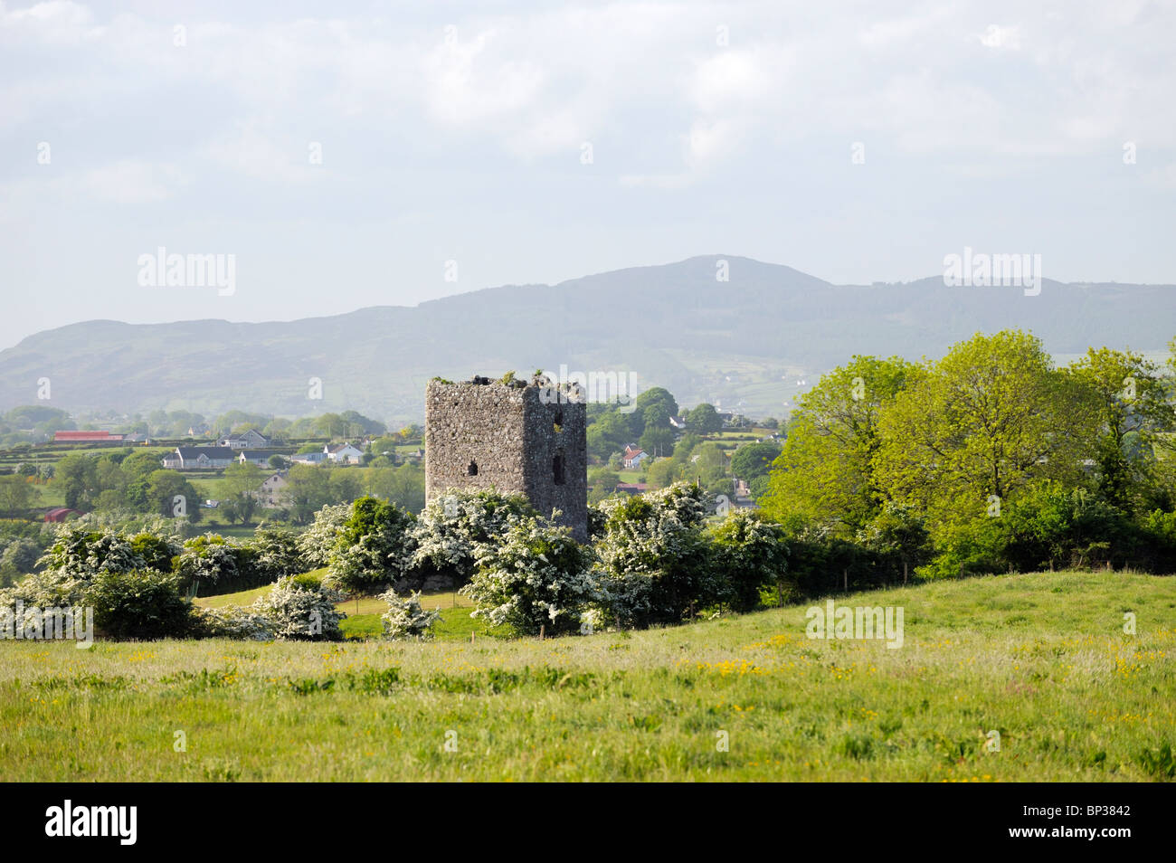 Moyry Castle built by Mountjoy 1601 to secure the Moyry Pass, Gap of the North. Jonesboro, County Armagh, Northern Ireland, UK Stock Photo