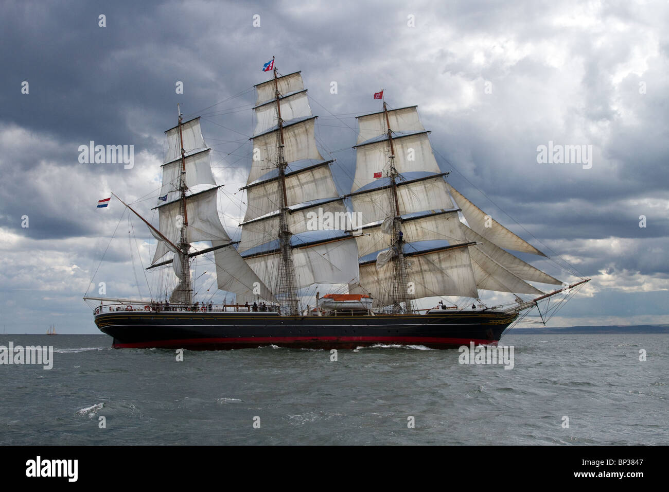 Three masted clipper cruising ship stad amsterdam hires stock