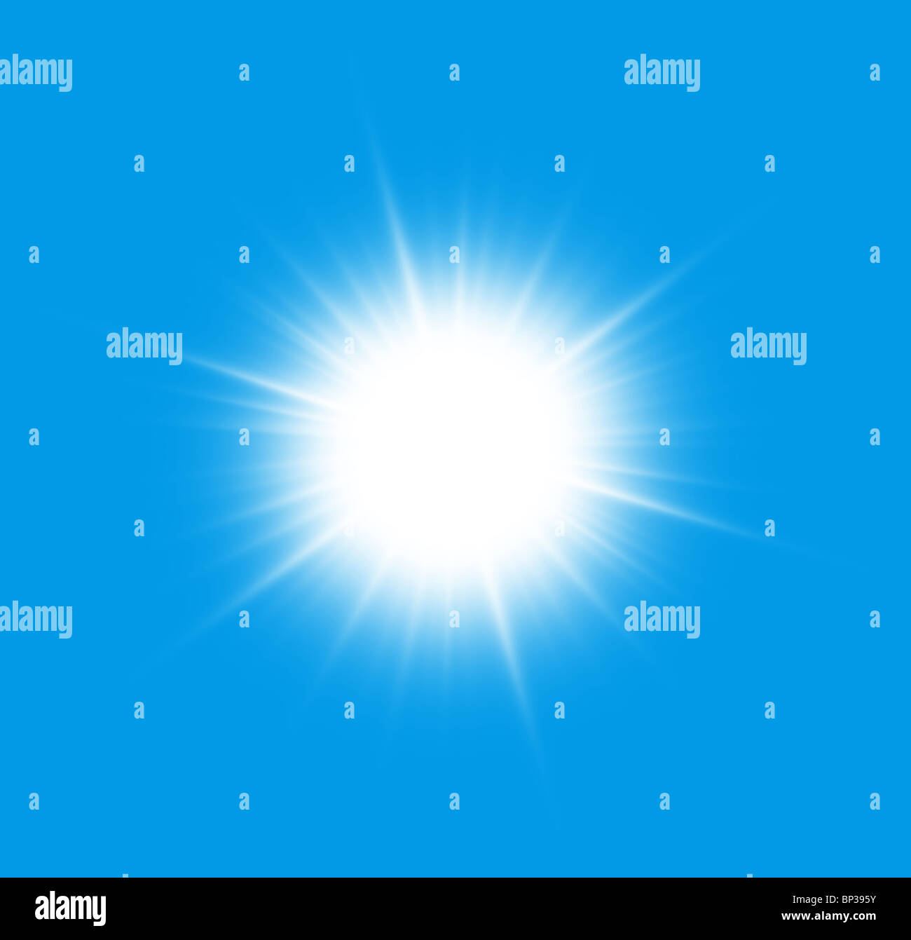 Close to the sun on a blue background. Stock Photo