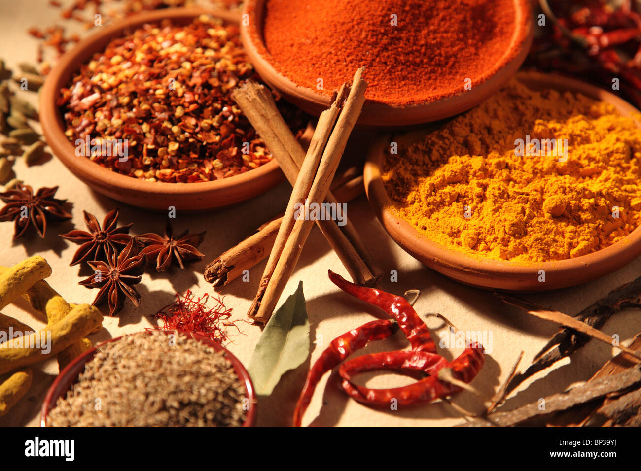 ASIAN SPICES Stock Photo