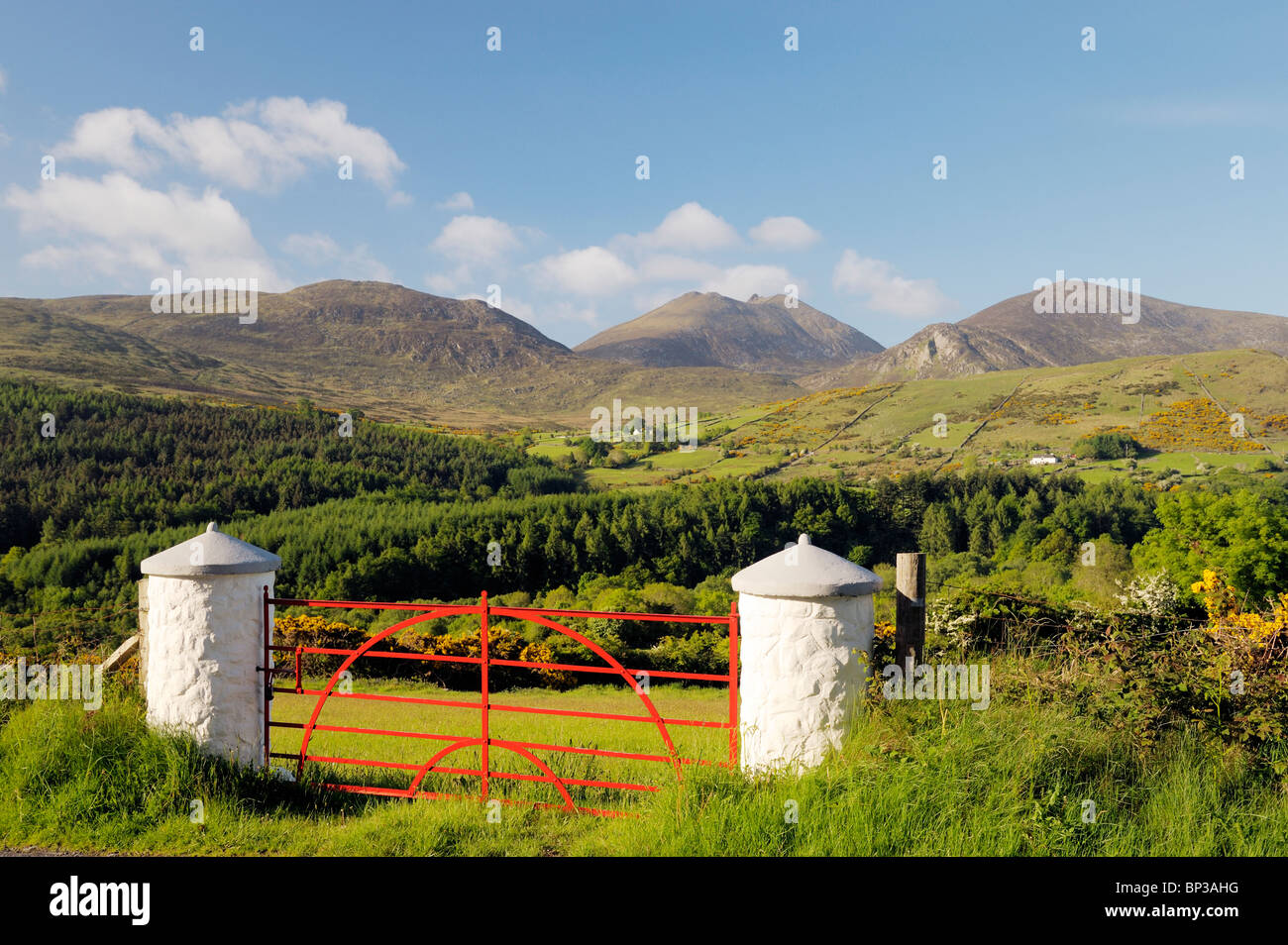 The Mourne Mountains, County Down, Northern Ireland. South over the