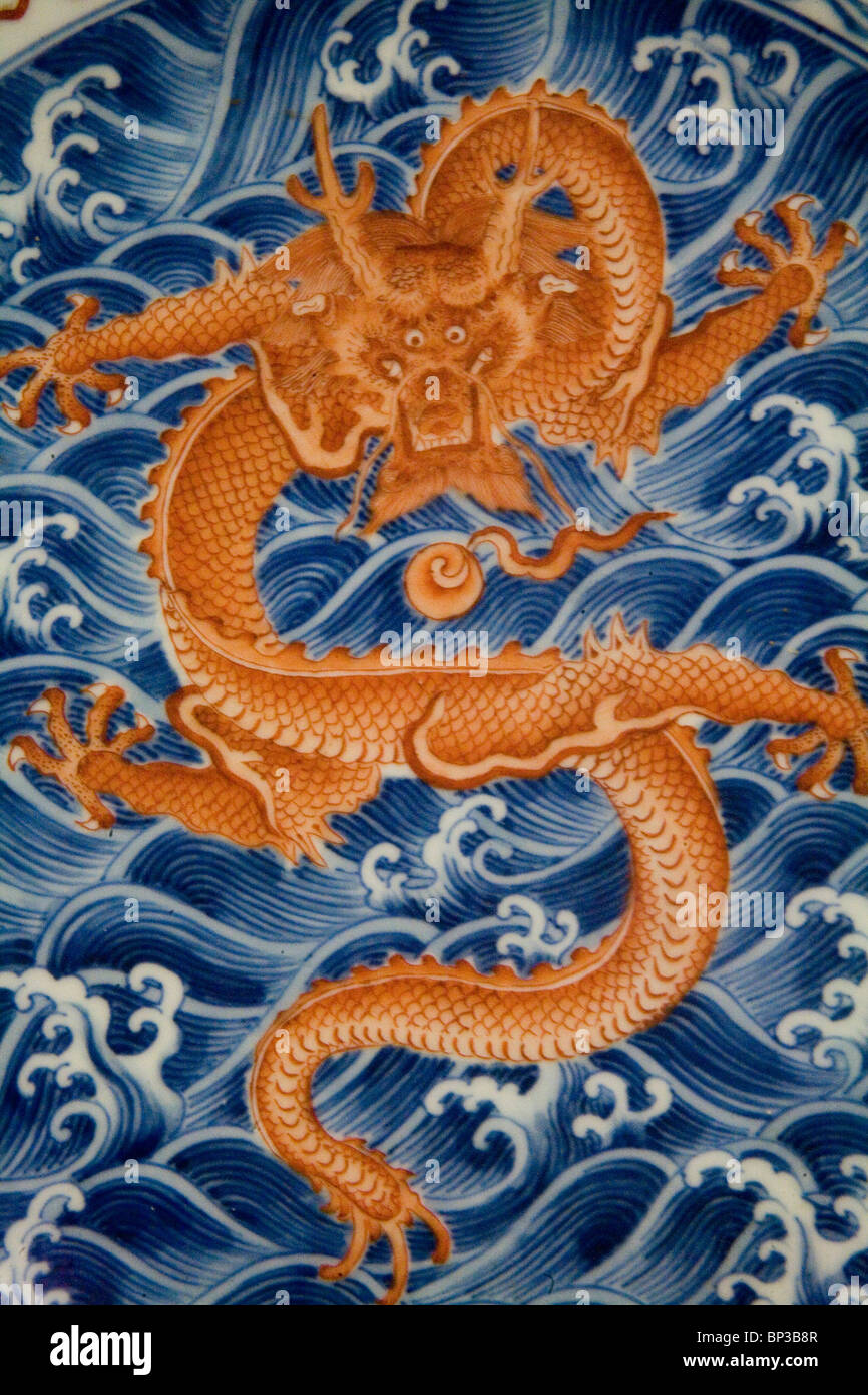 Striking Dragon Design On Porcelain China Dragon Traditionally Represents Imperial Power And 