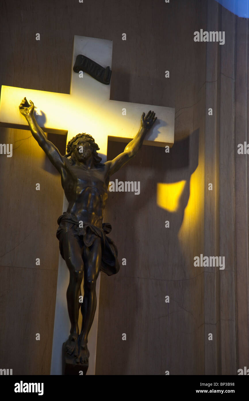 Buenos Aires, Argentina; Statue Of Jesus On A Cross In Recoleta Cemetery Stock Photo