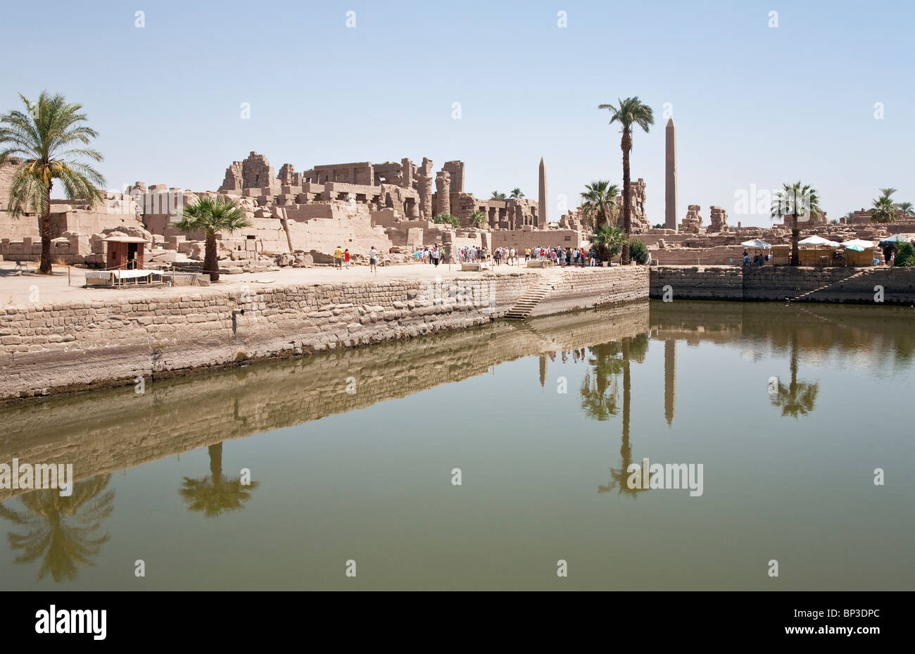 The Sacred Lake of Karnak Temple Stock Photo