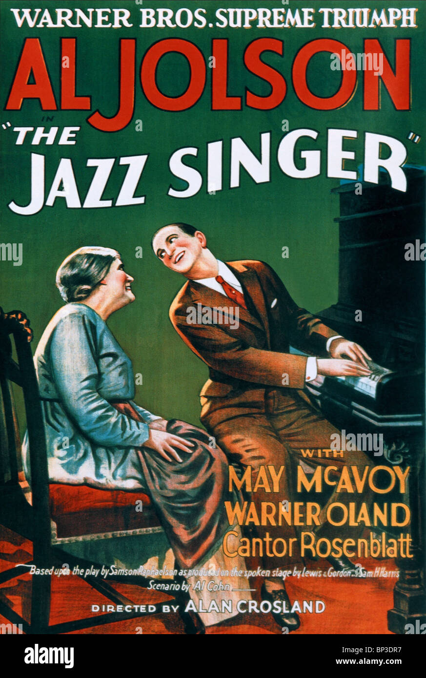 AL JOLSON ON FILM POSTER THE JAZZ SINGER (1927) Stock Photo