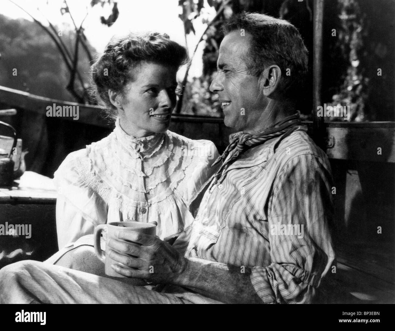 Katharine Hepburn Humphrey Bogart The African Queen 1951 Stock Photo Alamy