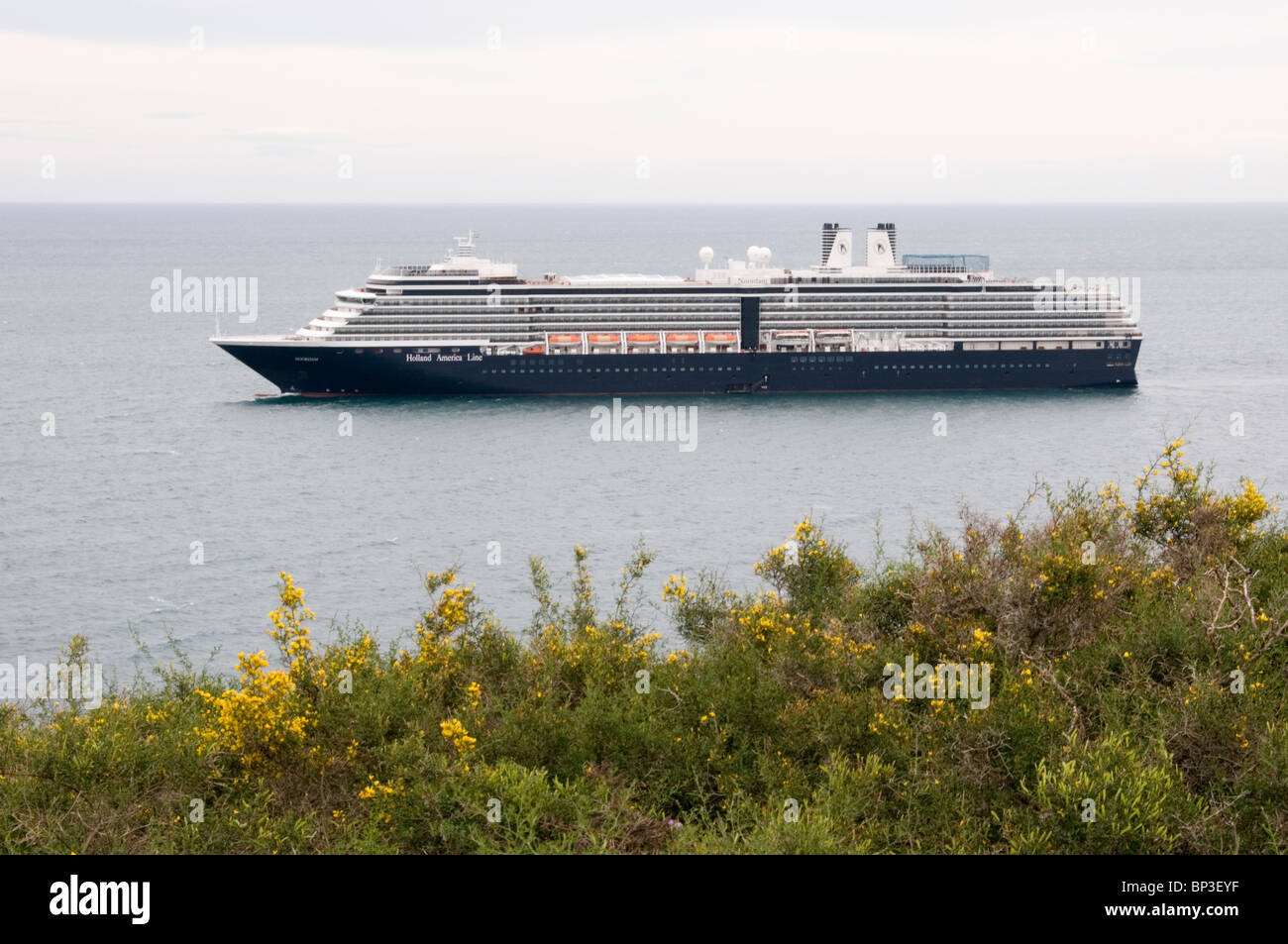 Holland America line's MS Noordam passenger cruise liner in the Mediterranean off of the south coast of France Stock Photo