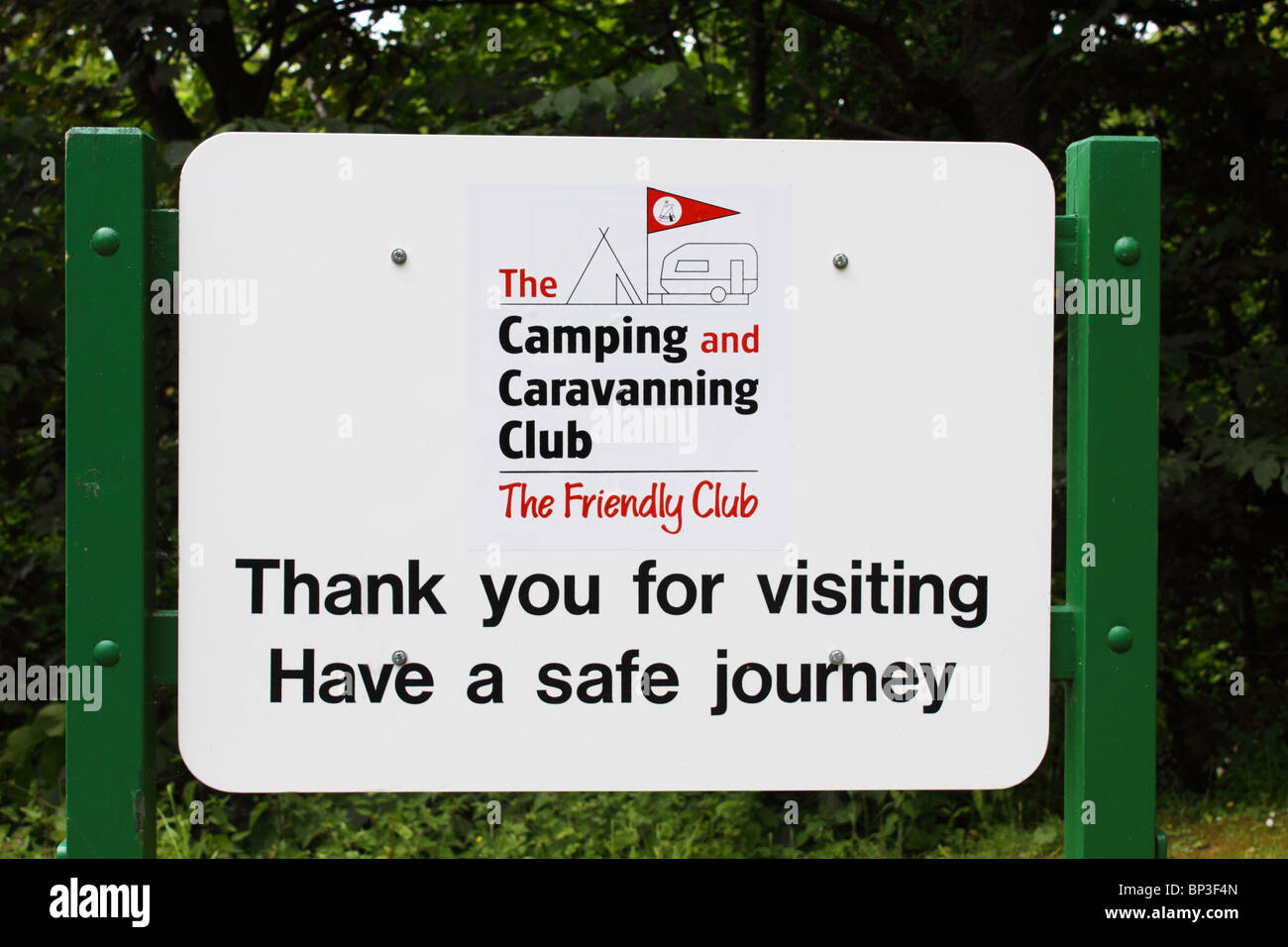 Camping and Caravanning Club sign at their Jedburgh site, Scottish Borders, UK Stock Photo