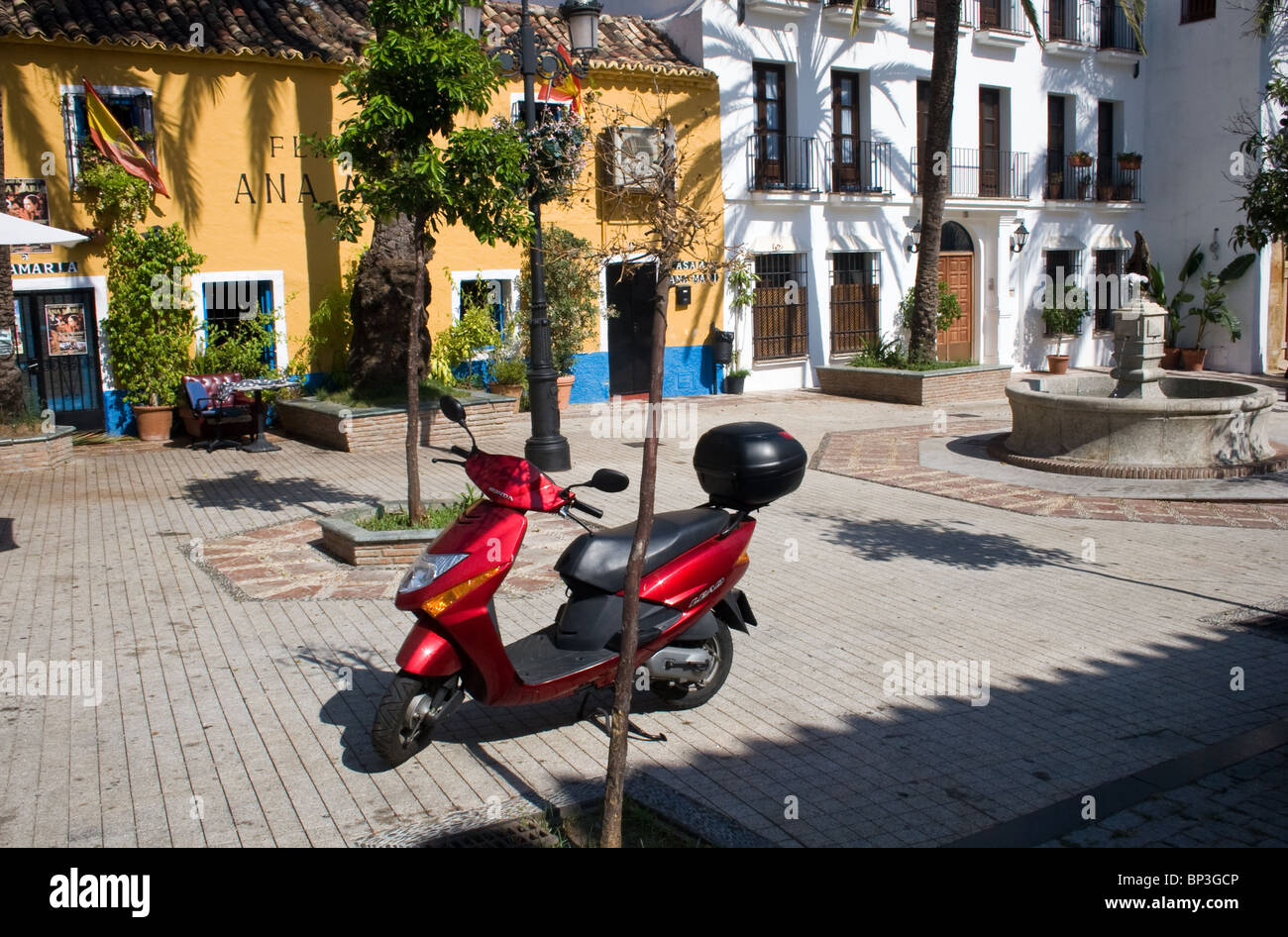 Plaza Santa Cristo, Old Town, Marbella, Costa del Sol, Andalucia, Spain Stock Photo